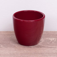 Simplicity Ceramic Pot | Gloss Red Wine