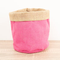 Hessian Pot | Pink - Fabric Plant Pot