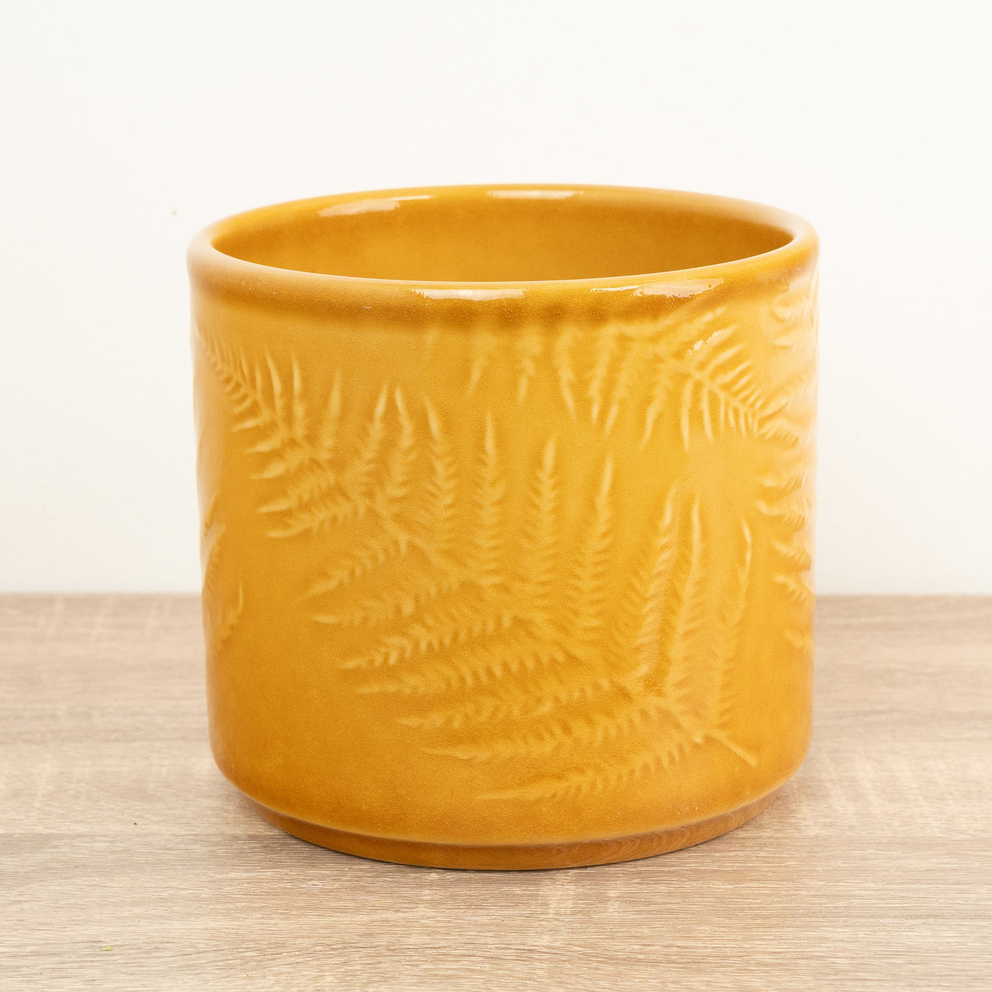 Orla Glazed Fern Pot | Mustard