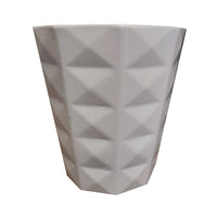 Geometric White Pot - Plastic Plant Pot
