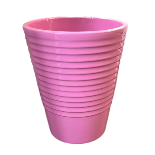 Slimline Pink Ribbed Plant Pot | Pots & Planters