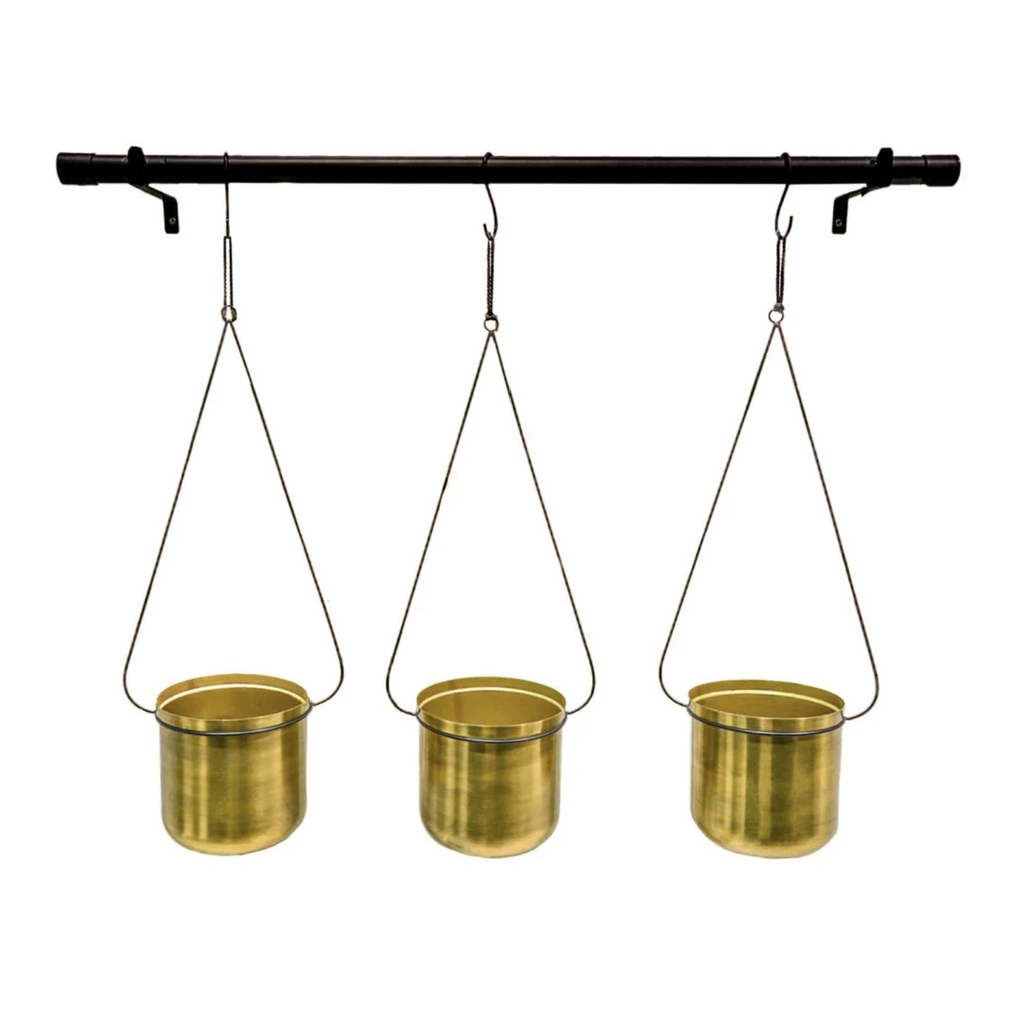 Hanging Planters | Gold & Black