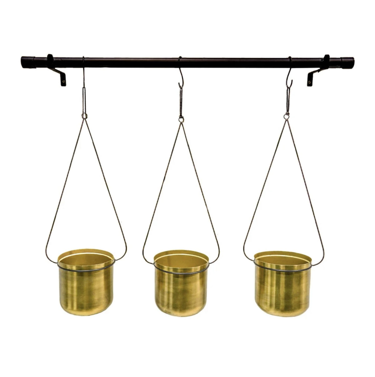 Hanging Planters | Gold & Black