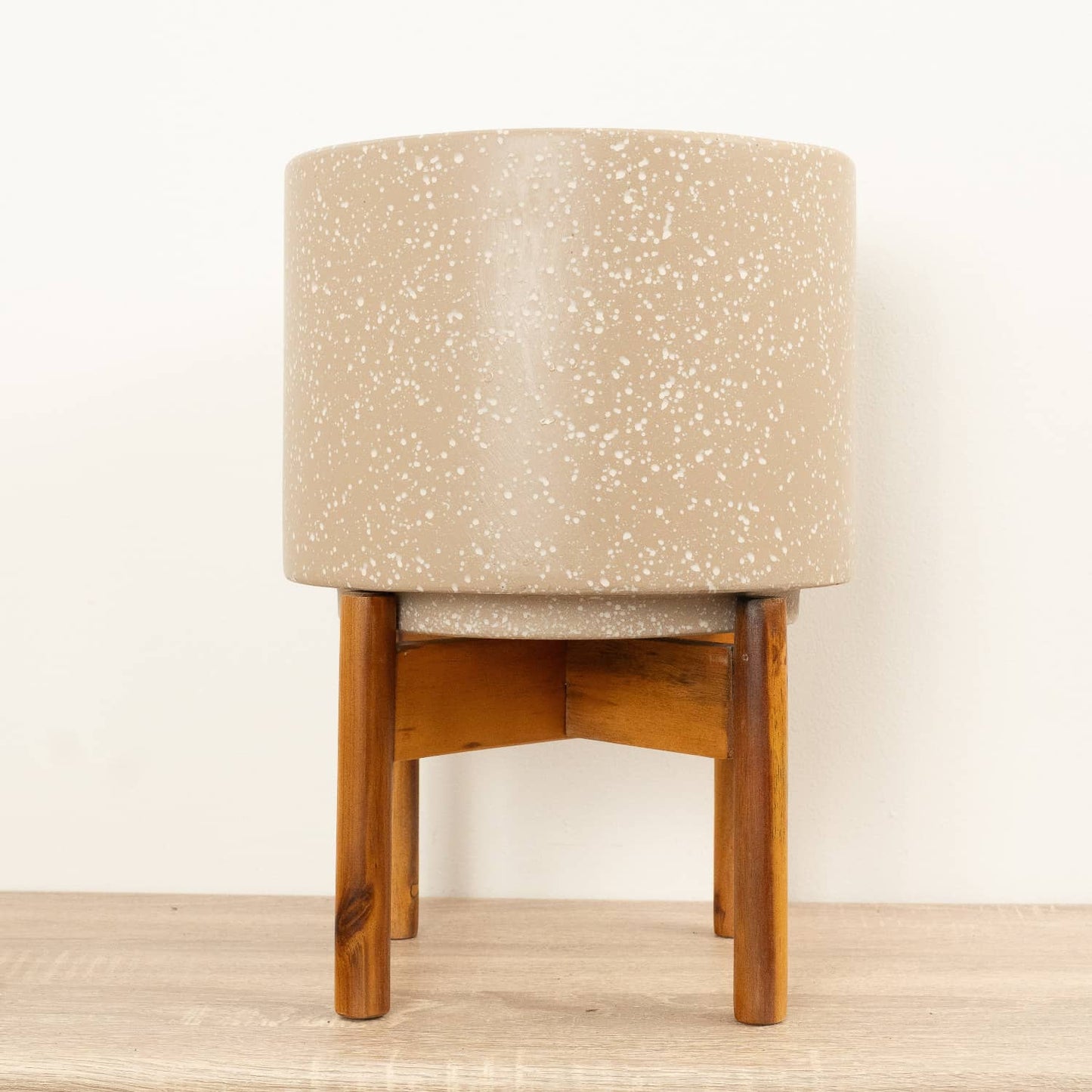 Valetta Pot with Stand | Speckled Caramel