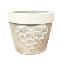 White Wish Heart Pot - Ceramic Plant Pot