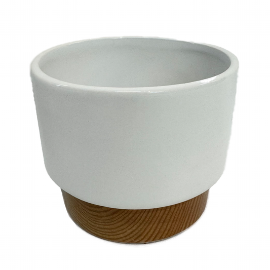 White Wood Minimal Pot | 