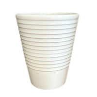 Slimline White Ribbed Plant Pot - Ceramic Plant Pot