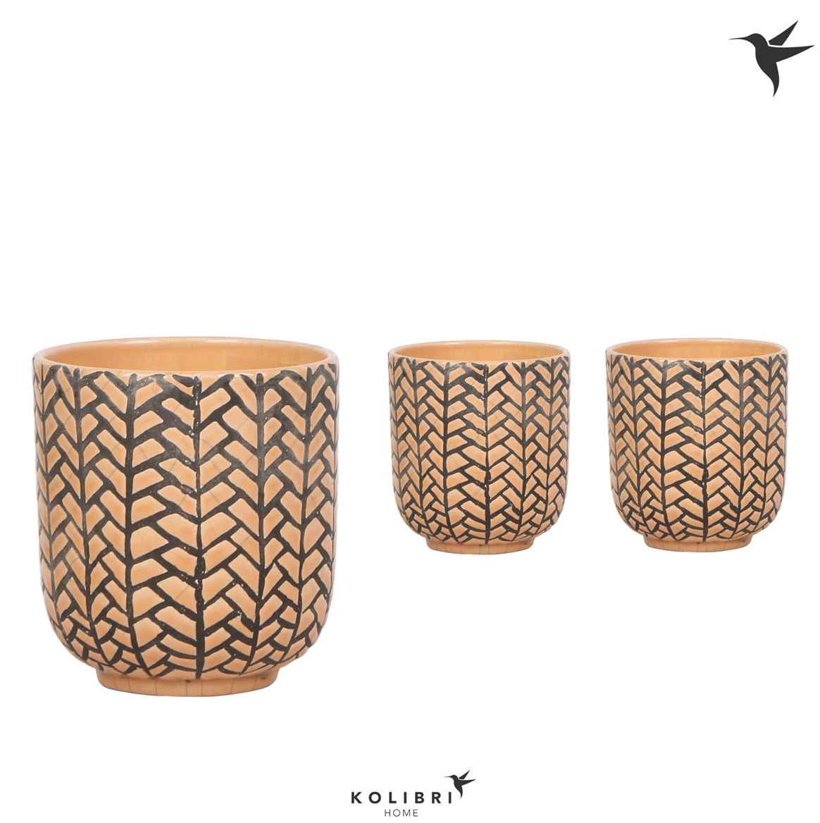 Herringbone Plant Pot | Peach