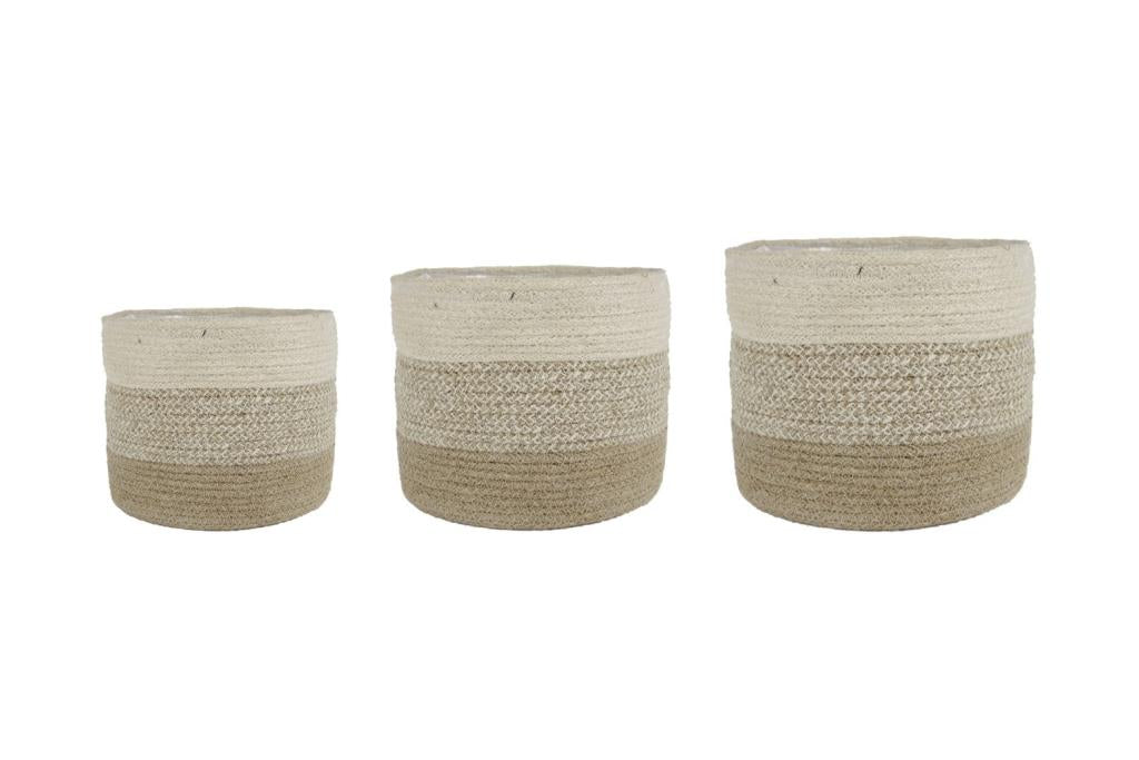 Vika Seagrass Lined Basket | Fawn - Woven Plant Pot