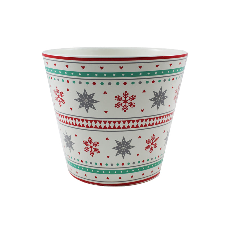 Nordic Snowflake Planter - Ceramic Plant Pot