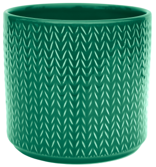 Chevron Emerald Green Planter - Ceramic Plant Pot