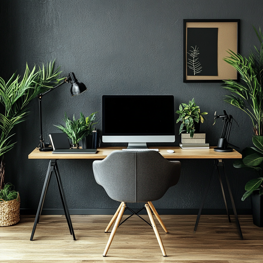 Improve your home office with plants