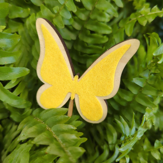Yellow Butterfly | Decorative Plant Pot Accessory | Gardening Accessories