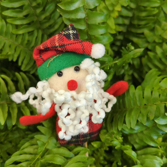 Tartan Santa | Decorative Plant Pot Accessory | Gardening Accessories