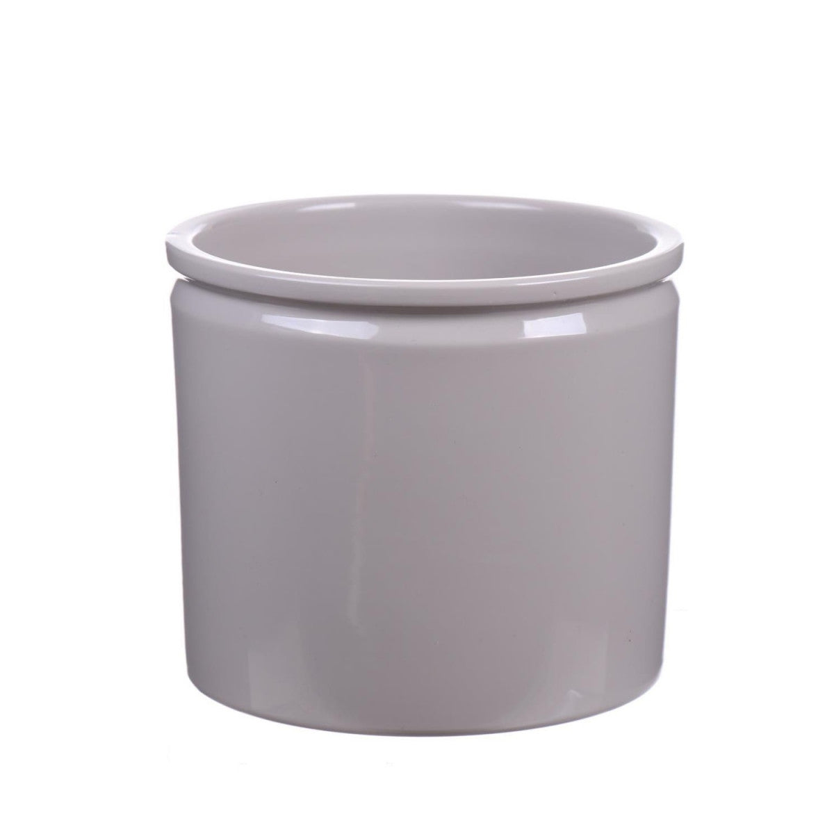 Lex Gloss Grey Rim Pot - Ceramic Plant Pot