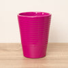 A stunning Cerise Slimline Ribbed Ceramic Plant Pot - perfect for showcasing and accentuating the features on all sorts of houseplant varieties.