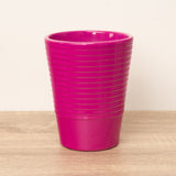 Slimline Cerise Ribbed Plant Pot, 9 cm