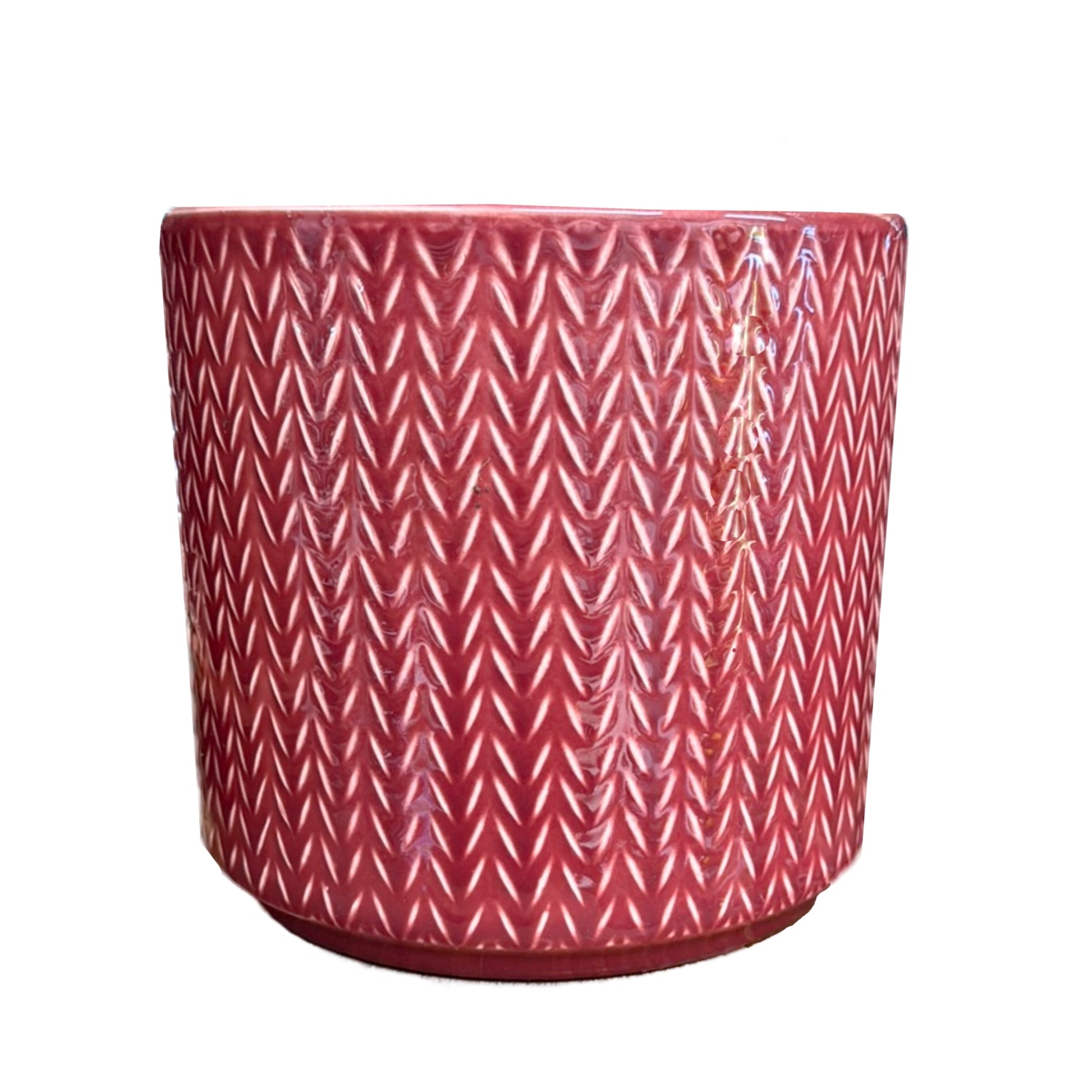 ruby red plant pot Chevron Pot