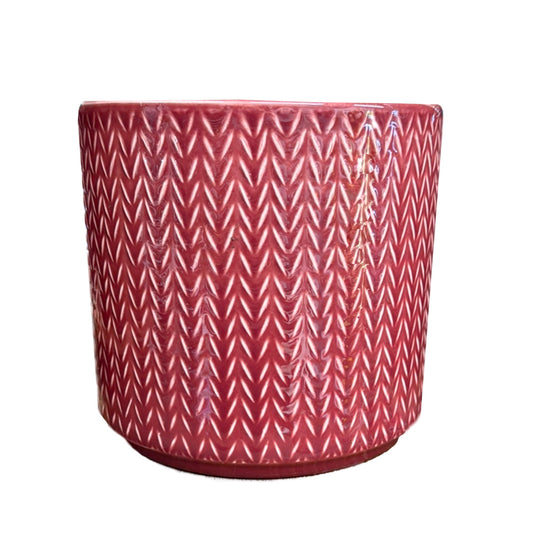 Chevron Pot | Ruby Red | Pots & Planters