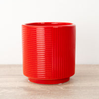 Grooves Pot | Red - Ceramic Plant Pot