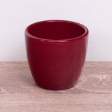 Simplicity Ceramic Pot | Gloss Red Wine, 8 cm