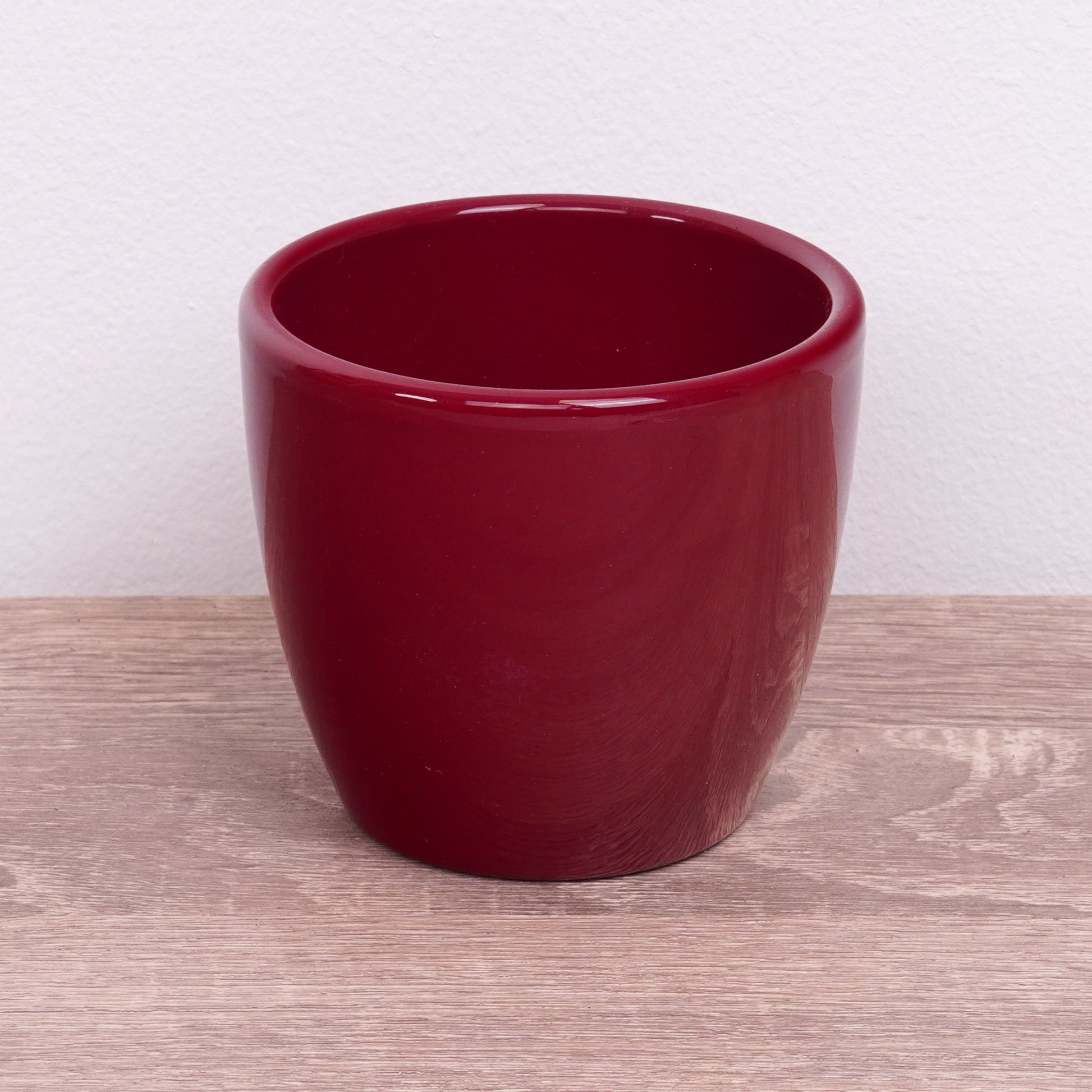 Simplicity Ceramic Pot | Gloss Red Wine