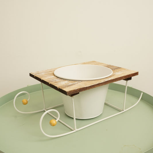 White Sleigh Plant Holder |