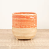Titan Glaze Pot With Feet | Orange, 6 cm