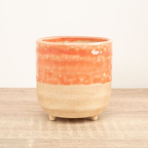 Titan Glaze Pot With Feet | Orange