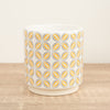 Retro Geometric Pot | Mustard