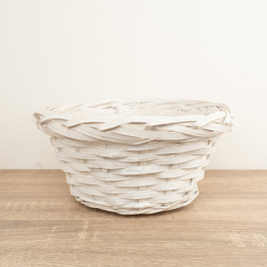 White Bamboo Plant Basket | 