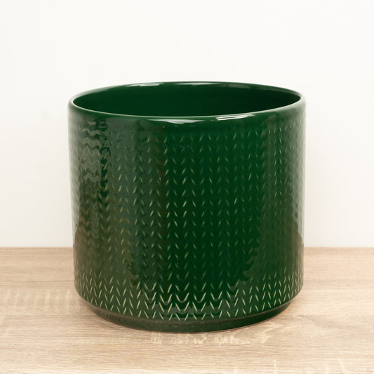Chevron Pot | Emerald Green | Pots & Planters