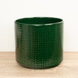 Chevron Pot | Emerald Green, 14 cm