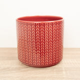 Chevron Pot | Ruby Red, 14 cm