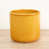 Orla Glazed Fern Pot | Mustard, 12 cm