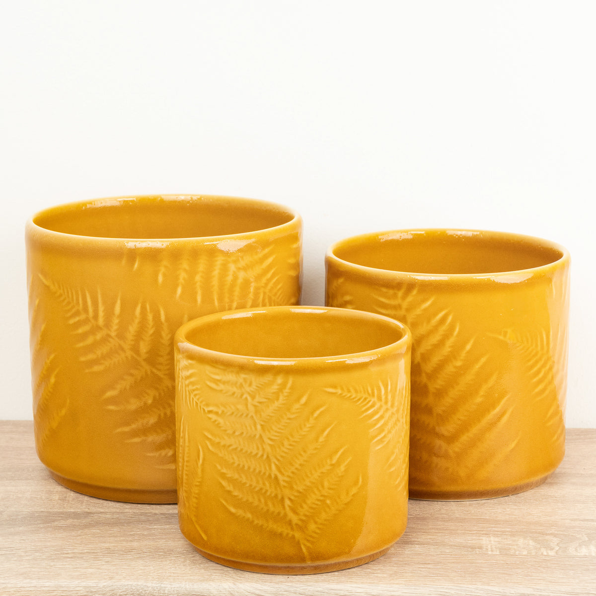 Orla Glazed Fern Pot | Mustard