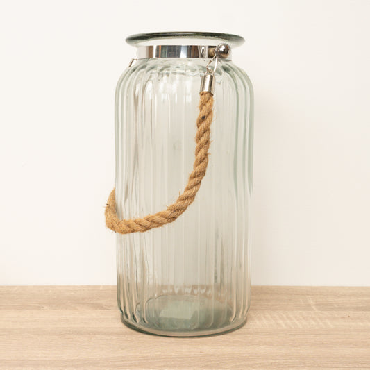 Glass Ripple Terrarium | Rope Handle | Gardening Accessories