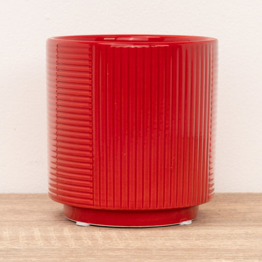 Grooves Pot | Red | Pots & Planters