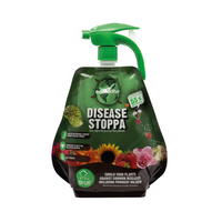 A pouch of Ecofective Disease Stoppa spray  - consisting of a green spray head and a green pouch.