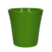 Green Ribbed Ceramic Pot - 