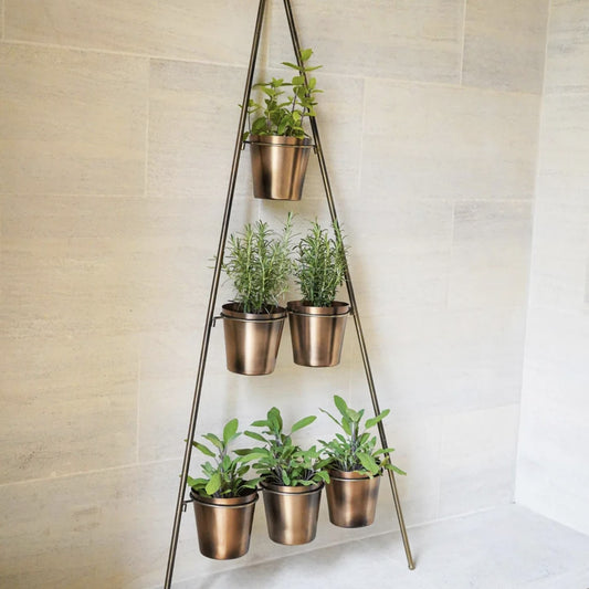 Modern Vertical Plant Stand | Gold Bronze | Pots & Planters