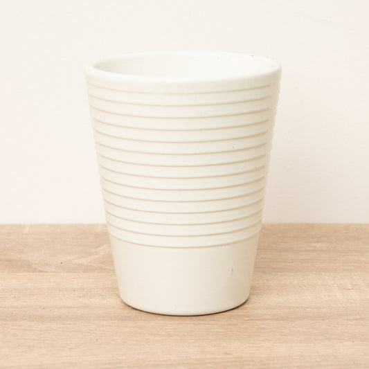 Slimline White Ribbed Plant Pot | Pots & Planters
