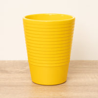 Slimline Yellow Ribbed Plant Pot - Ceramic Plant Pot