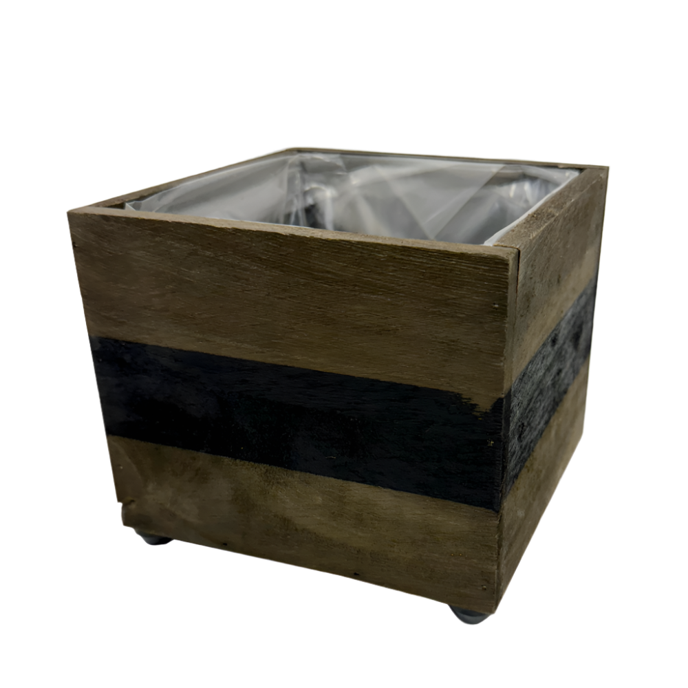 Rustic Square Pot | Brown