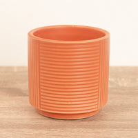 Grooves Pot | Tangerine - Ceramic Plant Pot
