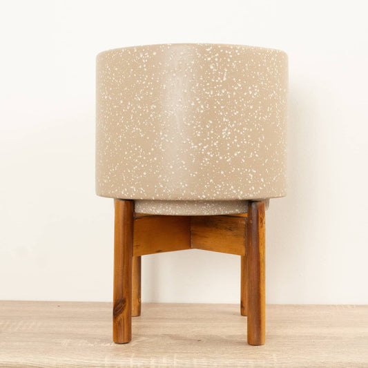 Valetta Pot with Stand | Speckled Caramel | Pots & Planters