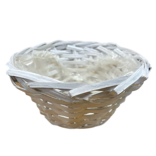 White Bamboo Plant Basket | 
