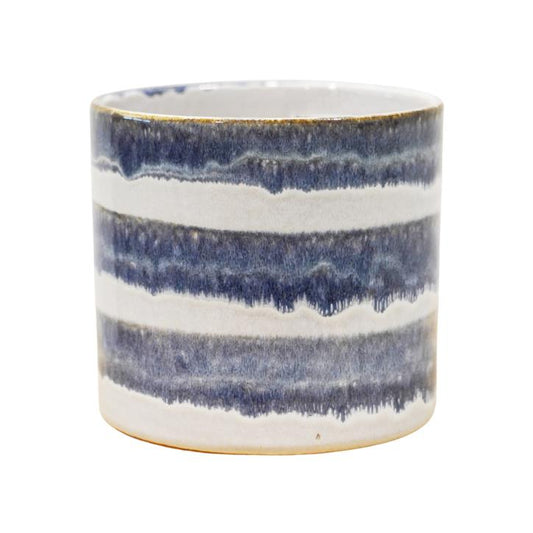 Dora Reactive Stripe Pot | Blue | Pots & Planters
