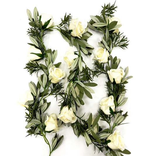 Rose Faux Garland | Dried Flowers