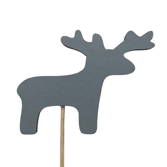 Grey Reindeer | Decorative Plant Pot Accessory | 